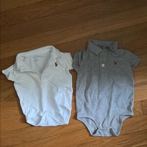 Polo by Ralph Lauren Classic White and Gray Polo Tops